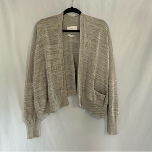 Lauren Manoogian Open Pima Merino Draped Cardigan Sweater, Size 1, Gray
